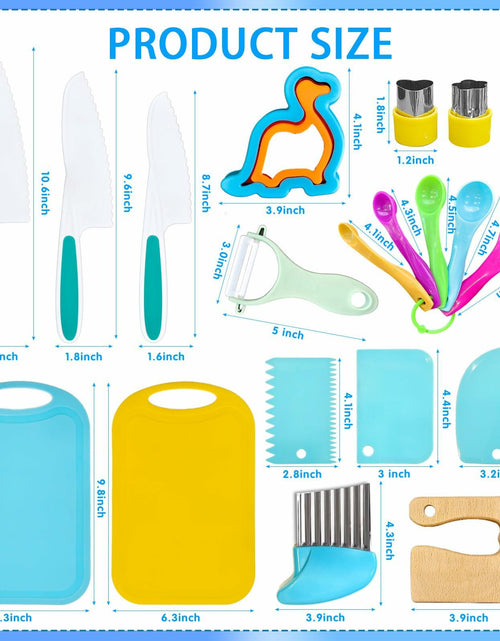 Load image into Gallery viewer, OLRMA 20PCS Kids Knife Set Blue Child-Friendly Plastic Cooking Tools
