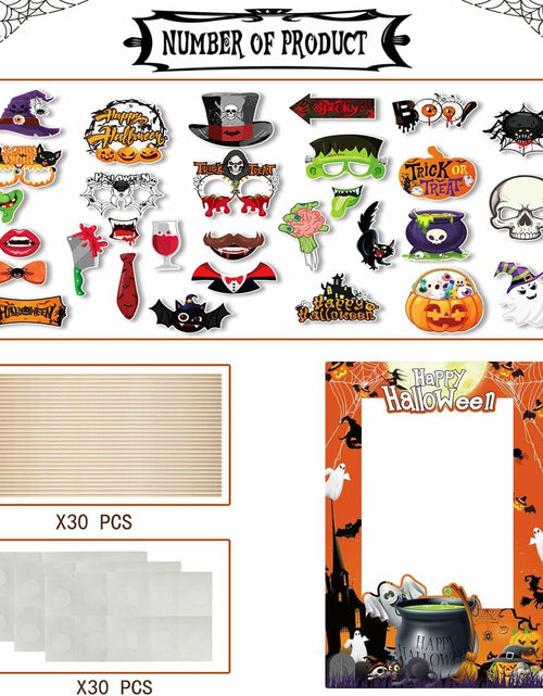 Load image into Gallery viewer, Generic Halloween Photo Booth Props 31 PCS Yellow Cartoon Paper Party
