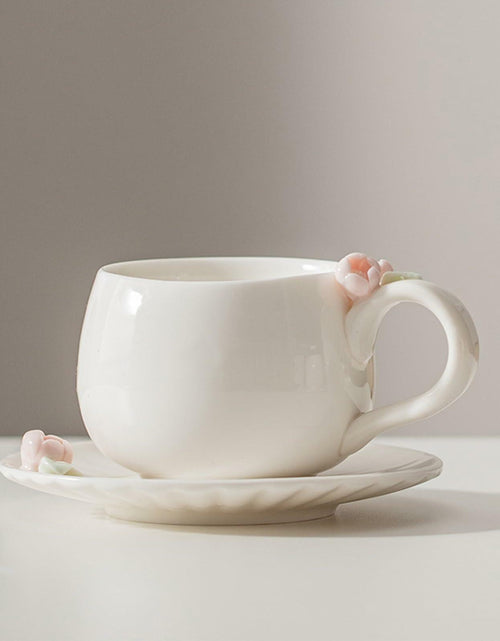 Load image into Gallery viewer, ARGUMENTATION Creative Kawaii Cherry Ceramic Coffee Mug 10oz White with Coaster
