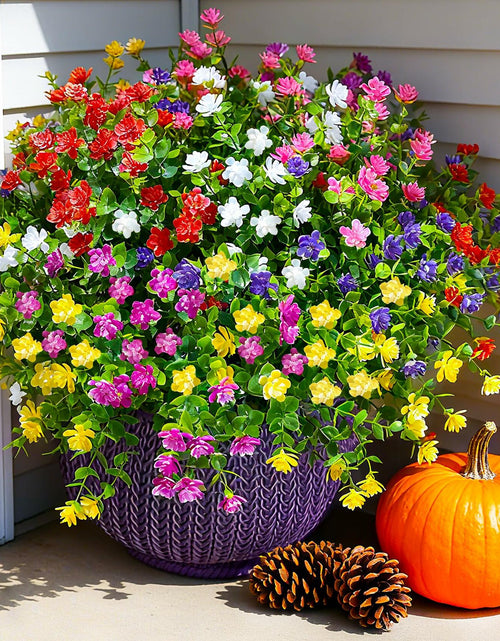 Load image into Gallery viewer, Ivydale Artificial Fall Mums Flowers 12 Bundles UV Resistant Mix Color
