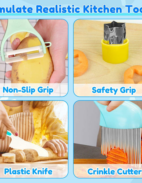 Load image into Gallery viewer, OLRMA 20PCS Kids Knife Set Blue Child-Friendly Plastic Cooking Tools
