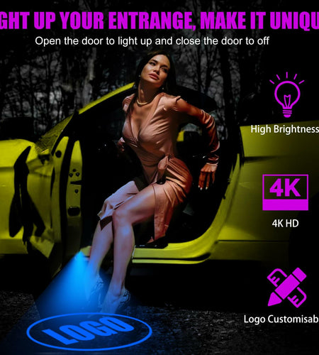 SPOBODY Car Door Logo Projector Puddle Lights 3D Laser 4pcs