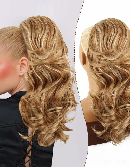 Load image into Gallery viewer, Mayouda 18in Long Curly Wavy Drawstring Ponytail Extension Light Blonde
