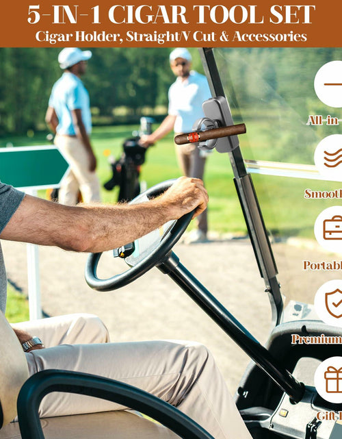 Load image into Gallery viewer, XUYUZDQ Magnetic Golf Cigar Holder Clip 5-in-1 Set Fits 30-50 Rings Grey

