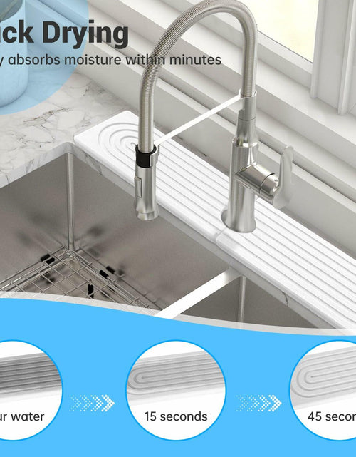 Load image into Gallery viewer, LZMYIVE Faucet Mat Kitchen Sink 24'' White Diatomite Quick Drying Stone Tray
