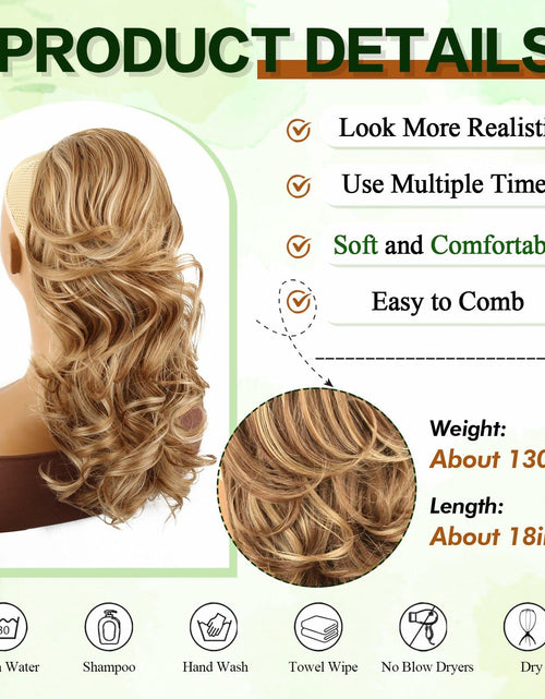 Load image into Gallery viewer, Mayouda 18in Long Curly Wavy Drawstring Ponytail Extension Light Blonde
