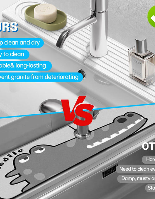 Load image into Gallery viewer, LZMYIVE Faucet Mat Kitchen Sink 24'' White Diatomite Quick Drying Stone Tray
