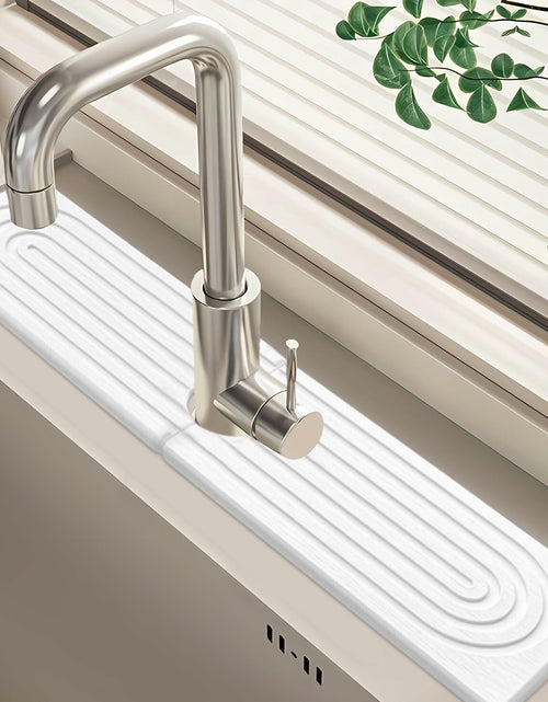 Load image into Gallery viewer, LZMYIVE Faucet Mat Kitchen Sink 24'' White Diatomite Quick Drying Stone Tray
