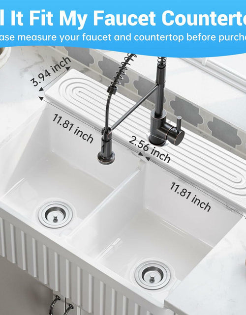 Load image into Gallery viewer, LZMYIVE Faucet Mat Kitchen Sink 24'' White Diatomite Quick Drying Stone Tray
