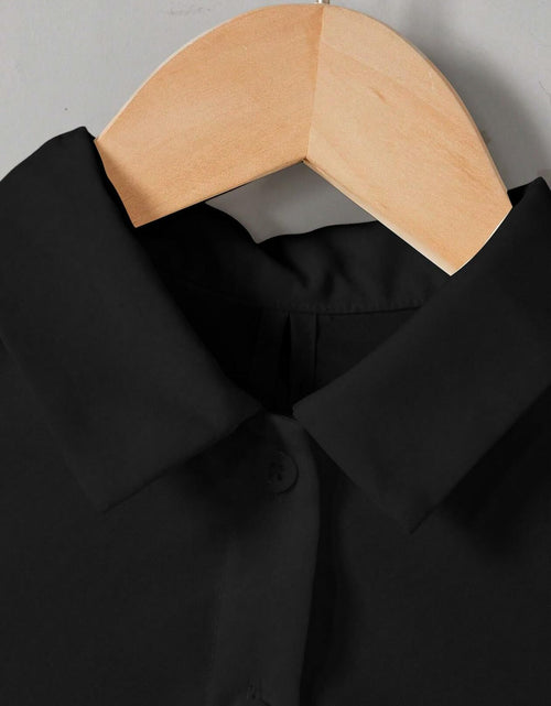Load image into Gallery viewer, Verdusa Girl's Button Front Bow Back Sleeveless Blouse Black Size 9 Years
