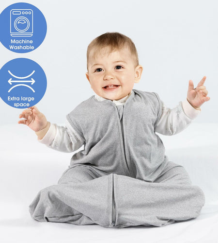 GUNTAIL Baby Sleep Sack 100% Rayon Cotton 2-Way Zipper Grey Size M