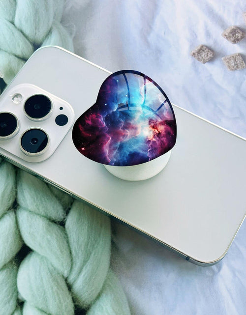 Load image into Gallery viewer, Luhoit Expanding Heart Shape Glass Phone Grip Finger Holder Purple Blue
