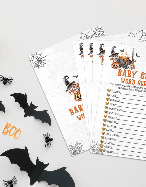 Load image into Gallery viewer, Tuyashua Halloween Baby Shower Word Scramble Game 30 Cards WY06
