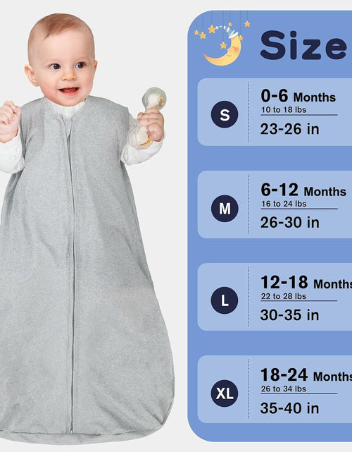 Load image into Gallery viewer, GUNTAIL Baby Sleep Sack 100% Rayon Cotton 2-Way Zipper Grey Size M
