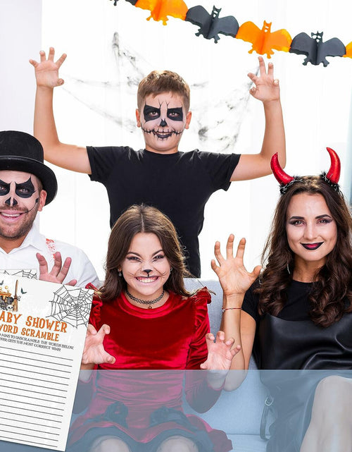 Load image into Gallery viewer, Tuyashua Halloween Baby Shower Word Scramble Game 30 Cards WY06
