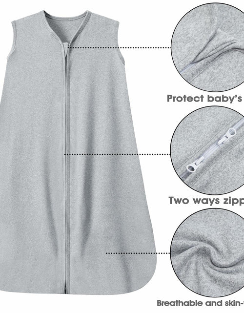 Load image into Gallery viewer, GUNTAIL Baby Sleep Sack 100% Rayon Cotton 2-Way Zipper Grey Size M

