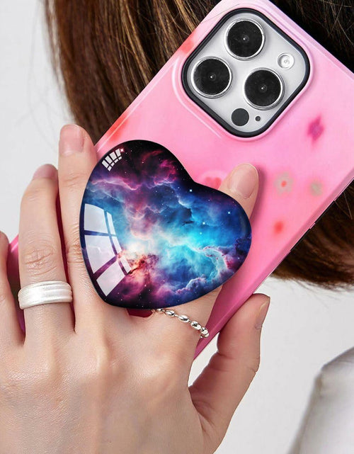Load image into Gallery viewer, Luhoit Expanding Heart Shape Glass Phone Grip Finger Holder Purple Blue
