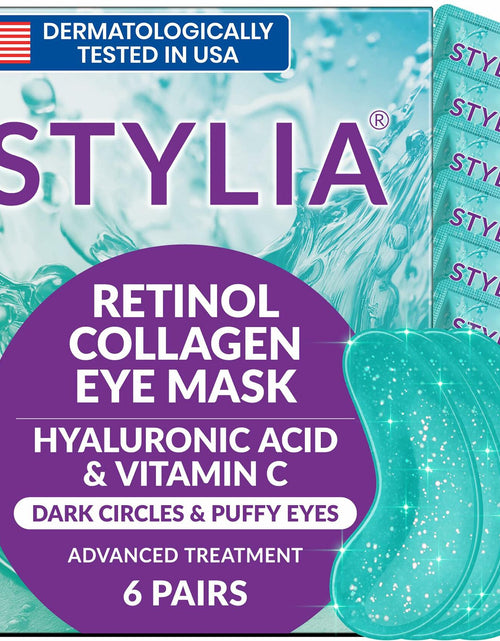 Load image into Gallery viewer, Stylia Under Eye Patches Marine Collagen Retinol Vitamin C Hyaluronic 6 Pairs
