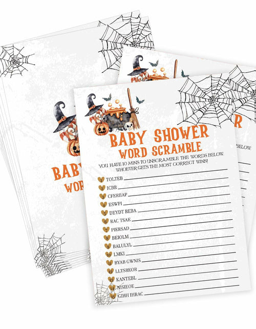 Load image into Gallery viewer, Tuyashua Halloween Baby Shower Word Scramble Game 30 Cards WY06
