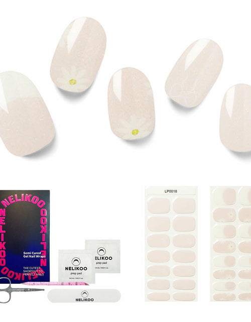 Load image into Gallery viewer, Nelikoo Semi Cured Gel Nail Strips 30 pcs Daisy Delight Floral Wraps
