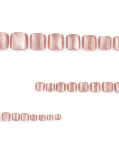 Load image into Gallery viewer, YOJIATOP Cat Eye Press On Toenails 24pcs Light Brown Square Plastic
