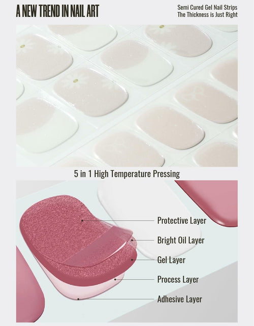 Load image into Gallery viewer, Nelikoo Semi Cured Gel Nail Strips 30 pcs Daisy Delight Floral Wraps
