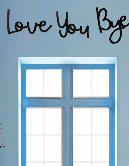 Load image into Gallery viewer, “Love You Bye” Wood Sign Wall Decor Rustic Farmhouse Entryway Plaque Black
