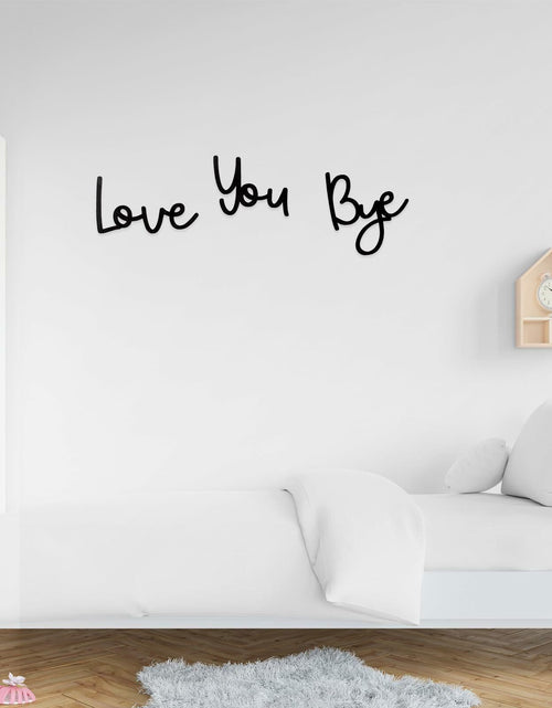 Load image into Gallery viewer, “Love You Bye” Wood Sign Wall Decor Rustic Farmhouse Entryway Plaque Black
