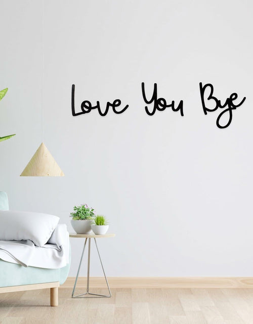 Load image into Gallery viewer, “Love You Bye” Wood Sign Wall Decor Rustic Farmhouse Entryway Plaque Black
