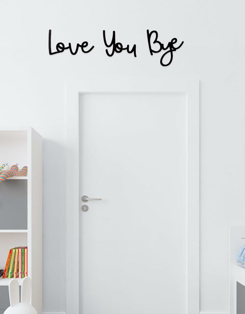 Load image into Gallery viewer, “Love You Bye” Wood Sign Wall Decor Rustic Farmhouse Entryway Plaque Black
