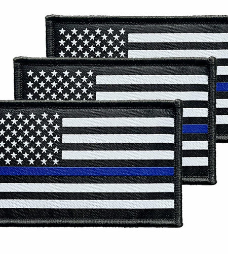 Ceclflag 3Pcs Police Flag Patch 2x3 Inch Tactical Embroidered Armband