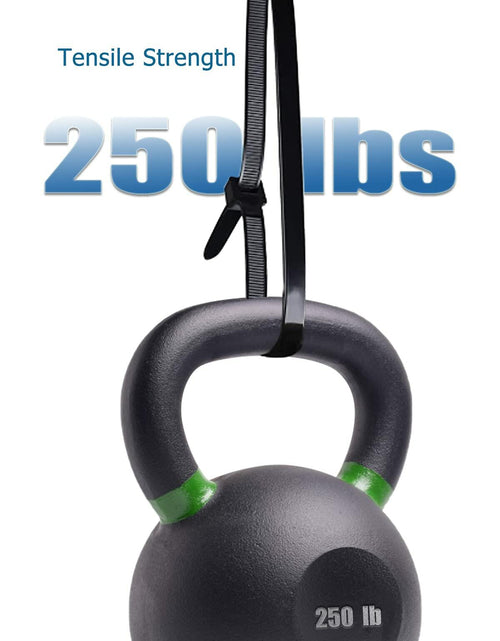 Load image into Gallery viewer, LOMAZH Cable Zip Ties 50pcs 12.2in Black Nylon 250lbs Tensile Strength
