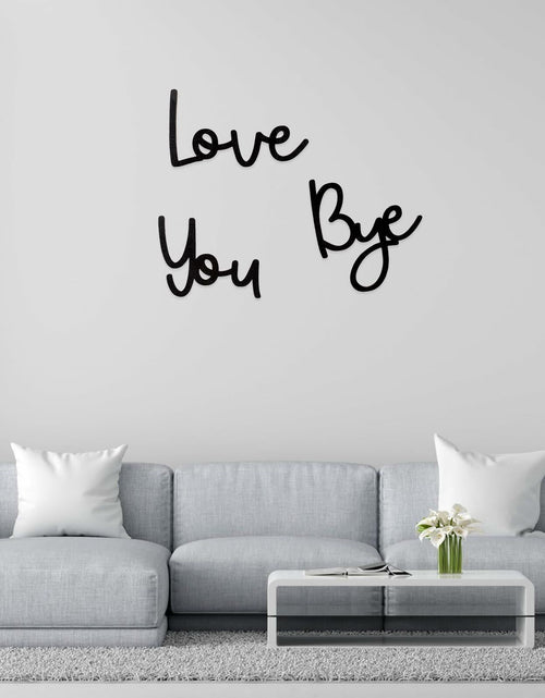 Load image into Gallery viewer, “Love You Bye” Wood Sign Wall Decor Rustic Farmhouse Entryway Plaque Black
