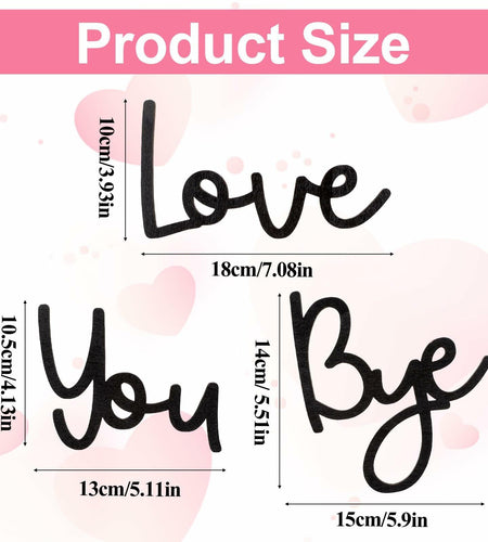 “Love You Bye” Wood Sign Wall Decor Rustic Farmhouse Entryway Plaque Black