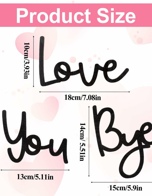 Load image into Gallery viewer, “Love You Bye” Wood Sign Wall Decor Rustic Farmhouse Entryway Plaque Black
