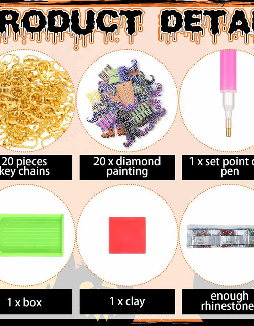 Load image into Gallery viewer, Remuuly Halloween 5D Diamond Art Elf Legs Keychains Double Sided 20 Pcs
