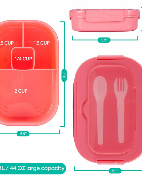 Load image into Gallery viewer, Generic DifaBella Kids Lunch Box Bento 4 Compartments BPA-Free Pink 1300ml
