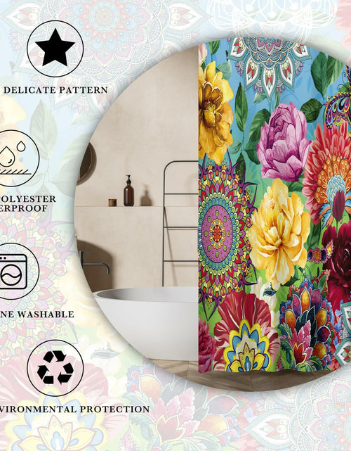 Load image into Gallery viewer, weesire Boho Floral Fabric Shower Curtain Colorful 72x72 Inch
