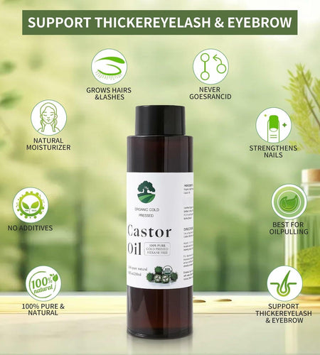 Fuuerds Organic Castor Oil Cold Pressed Unrefined Hair Skin Lashes 8.8oz