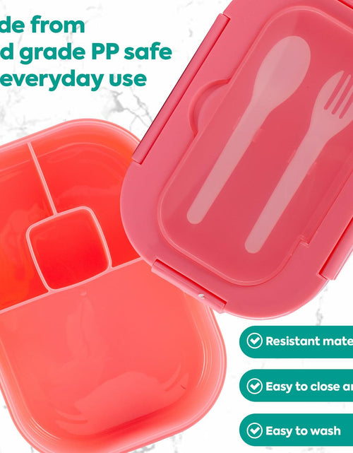 Load image into Gallery viewer, Generic DifaBella Kids Lunch Box Bento 4 Compartments BPA-Free Pink 1300ml
