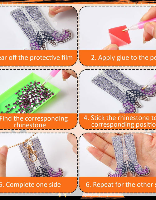 Load image into Gallery viewer, Remuuly Halloween 5D Diamond Art Elf Legs Keychains Double Sided 20 Pcs

