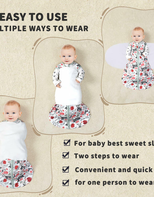 Load image into Gallery viewer, GUNTAIL Baby Sleep Sack Swaddle 3Way Adjustable Rayon Cotton Banana&amp;Flower 6-12M
