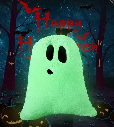 WSARZAHE Halloween Ghost Decorative Pillow Luminous Flannel Standard Size