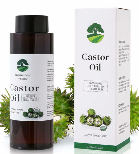 Fuuerds Organic Castor Oil Cold Pressed Unrefined Hair Skin Lashes 8.8oz