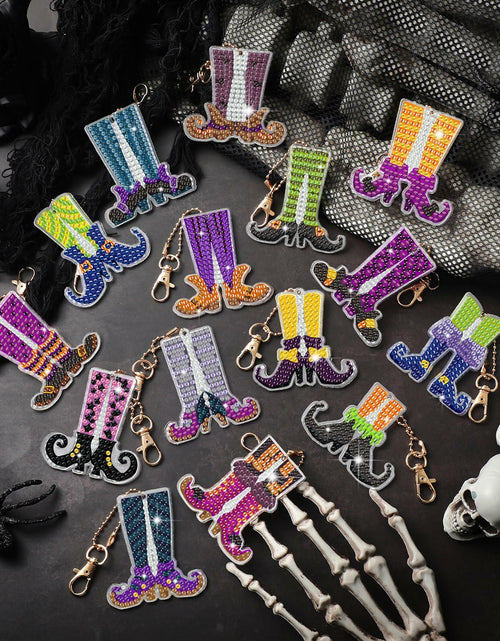 Load image into Gallery viewer, Remuuly Halloween 5D Diamond Art Elf Legs Keychains Double Sided 20 Pcs
