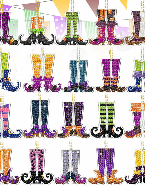 Load image into Gallery viewer, Remuuly Halloween 5D Diamond Art Elf Legs Keychains Double Sided 20 Pcs
