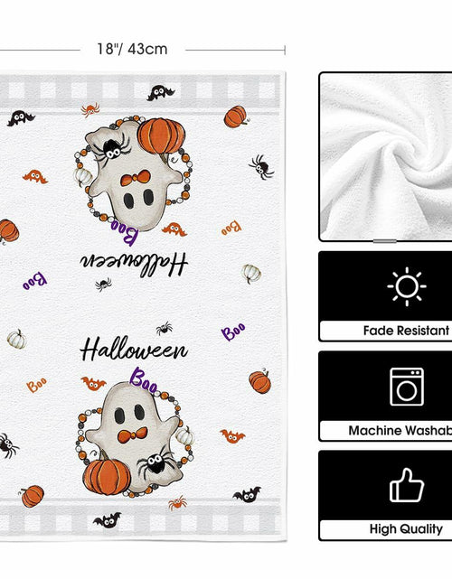 Load image into Gallery viewer, Artoid Mode Halloween Kitchen Towels Set of 2 Pumpkin Ghost Beige 18x26in
