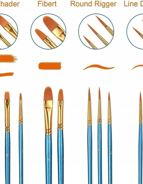 Load image into Gallery viewer, AROIC 10 Pcs Acrylic Paint Brush Set Nylon Hair Watercolor Oil Paint
