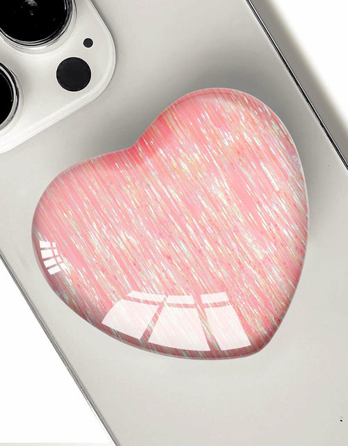 Load image into Gallery viewer, Luhoit Expanding Heart Shape Glass Phone Grip Stand Pink LSF5C
