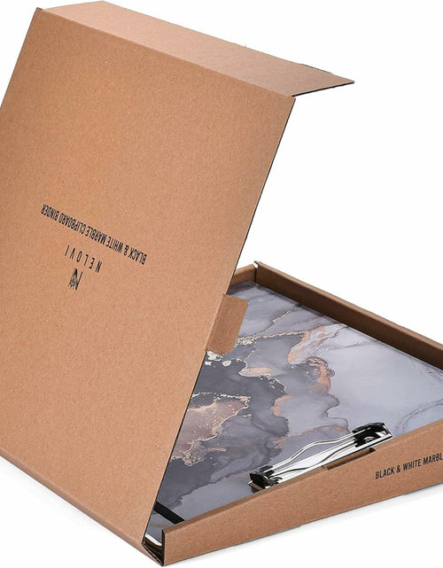 Load image into Gallery viewer, NELOVI 3 Ring Binder Letter Size 1" Black Marble Clipboard with 5-Tab Dividers
